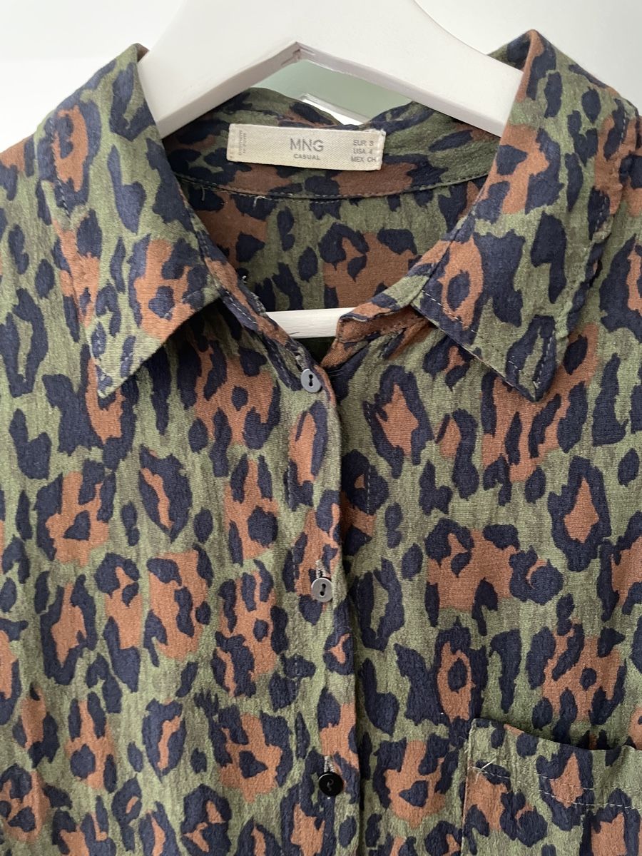 Blusen: Hemd Bluse Leo Muster Khaki Braun – Gebraucht aus Bern von Corinn_na 2
