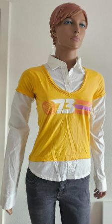 Neues gelbes Bench Shirt mit Zahl 73, Grösse S