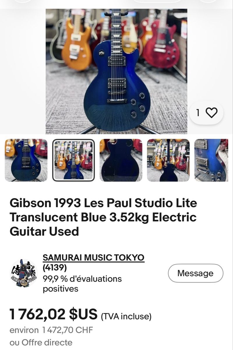 Gibson Instruments de musique: Gibson Les Paul Studio 1992 – D'occasion à Le Landeron par CharlieGilbert 8
