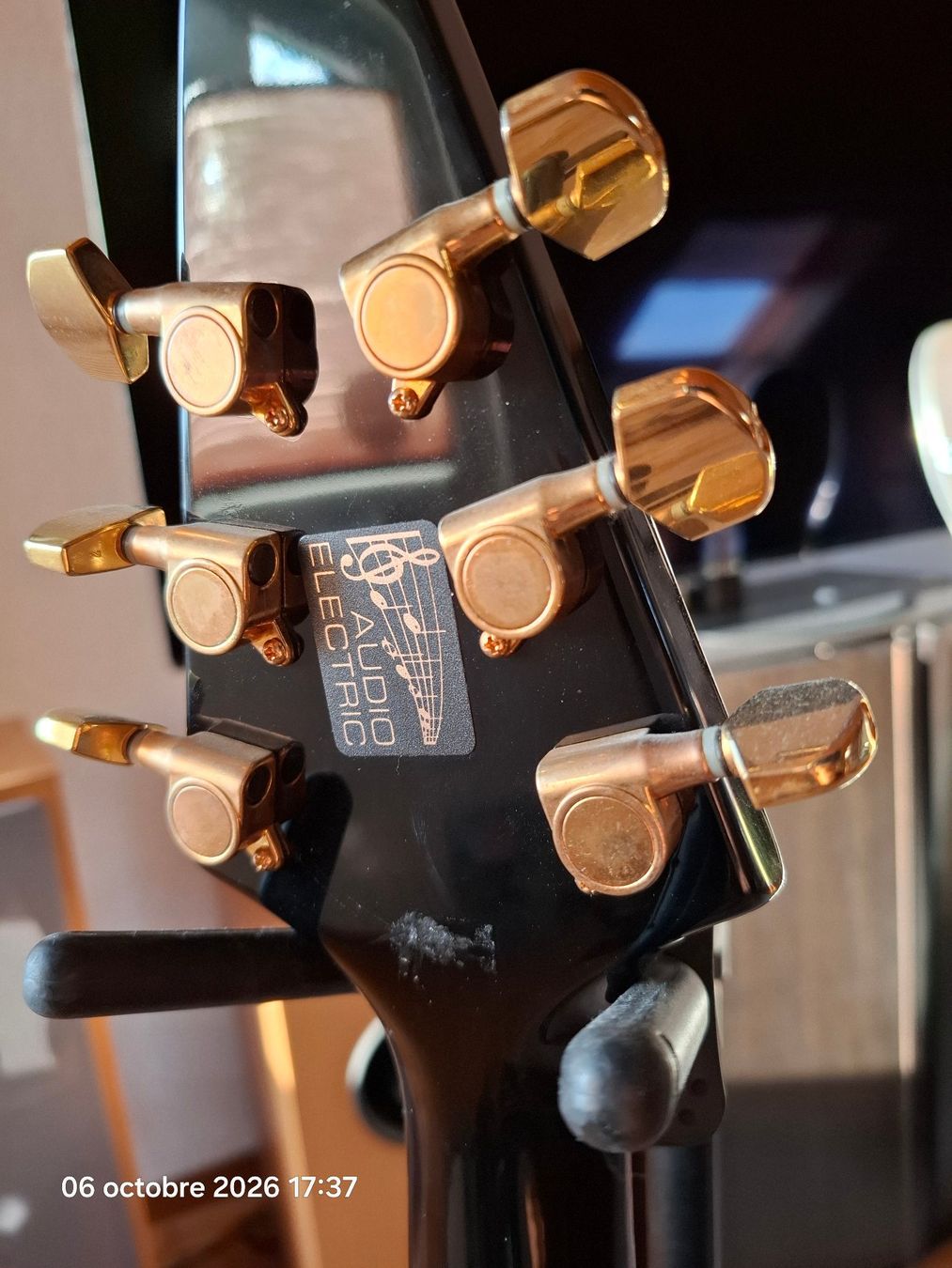 Strumenti musicali: Brian by Bacchus Flying V Black / Gold + coffre + câble – Usato da Yverdon-les-Bains venduto da Dan00 5