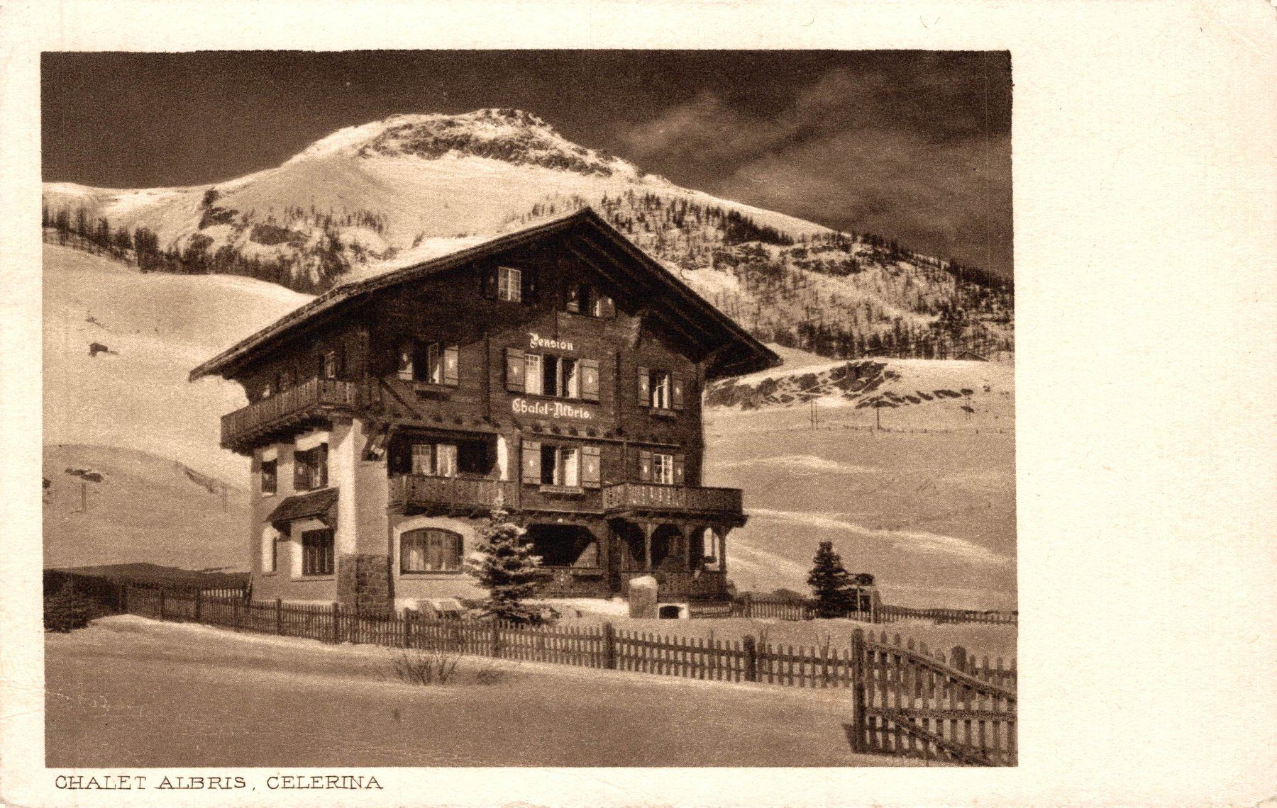 Cartoline postali: Chalet Albris, Celerina – Usato da Bronschhofen venduto da Astore