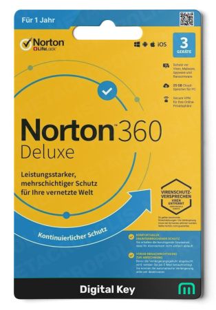 Norton 360 Deluxe [ 3 Geräte -12 Monate ] - NEU!