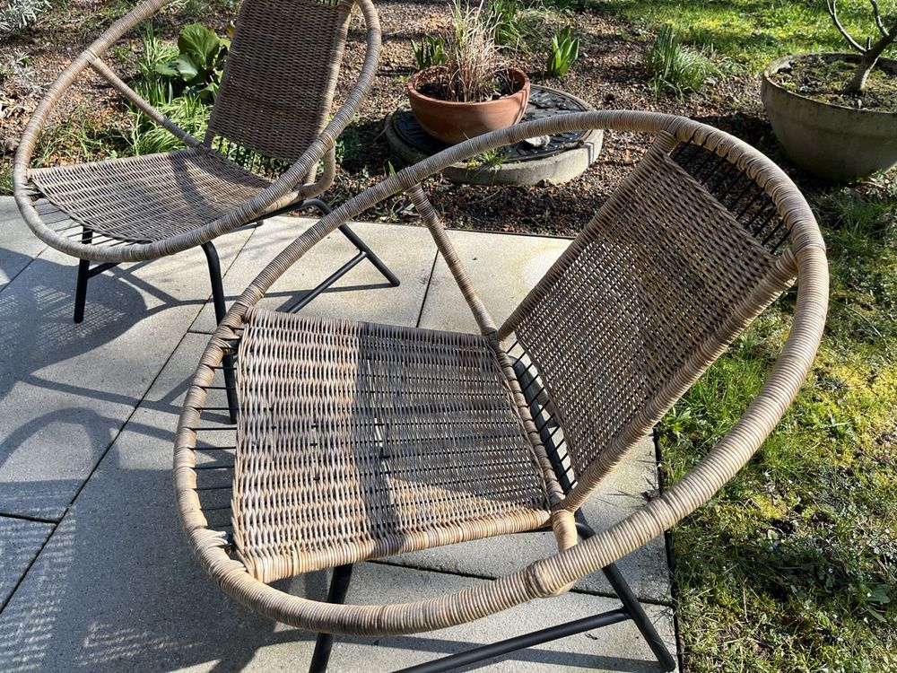 2 Ikea Klassiker Gartenstühle Korbgeflecht / Stahl Kaufen auf Ricardo