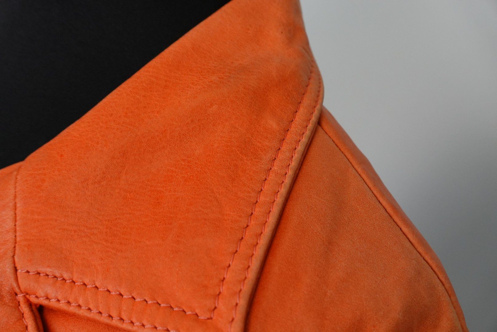 Giacche: Vintage Orange Genuine Leather Blazer Jacket – Usato da Lugano venduto da T.U.C. 1