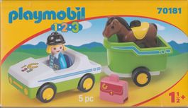 PLAYMOBIL 1.2.3. 70181 AUTO CON TRASPORTO CAVALLI new‪‪