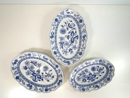 3 HUTSCHENREUTHER Zwiebelmuster Servierplatten Porzellan