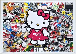 Death NYC Ltd Ed Pop Art Druck " Mr.Brainwash Hello Kitty