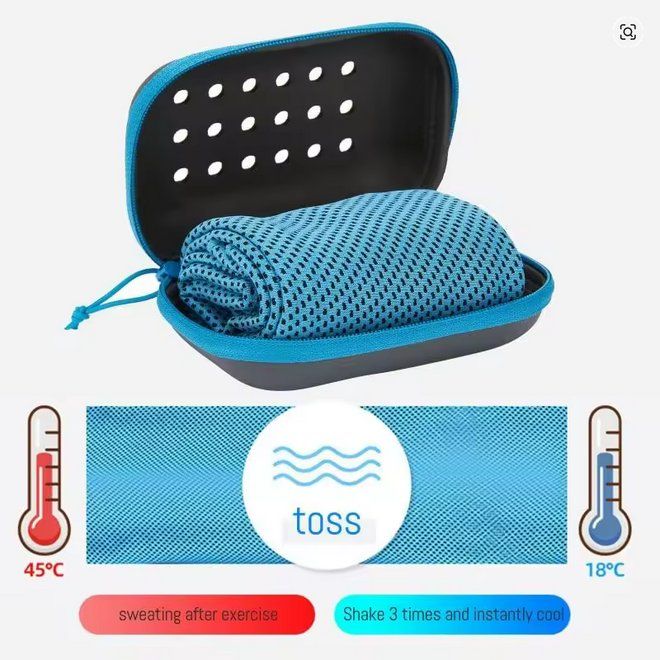 Teli da bagno: Microfaser Kühltuch, Sport-Tuch im Etui, Hellgrün – Nuovo e nell'imballaggio originale da Rümlang venduto da TRICE67 8