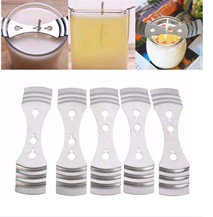 20 Stück Kerzendochthalter - Edelstahl Docht Zentriervorrichtung 3-Loch