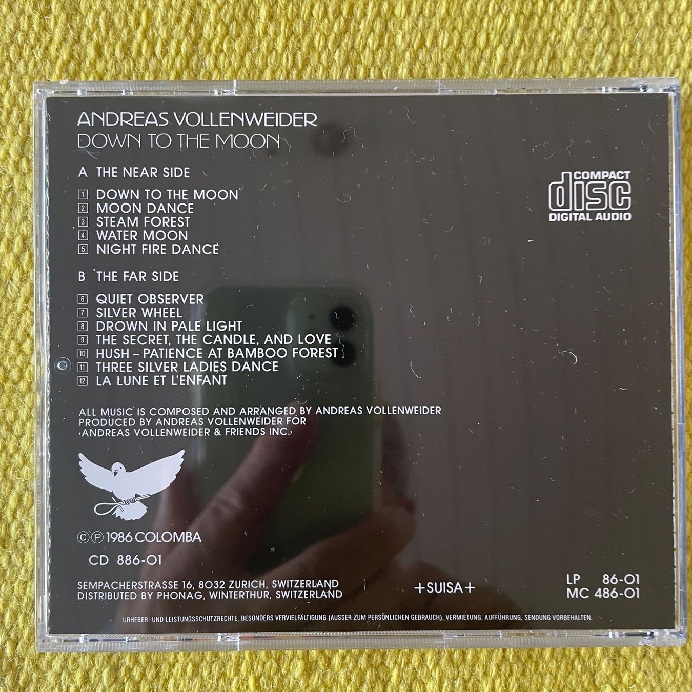 CD: ANDREAS VOLLENWEIDER-DOWN TO THE MOON86 – Usato da Rorschacherberg venduto da CD-Roli 1