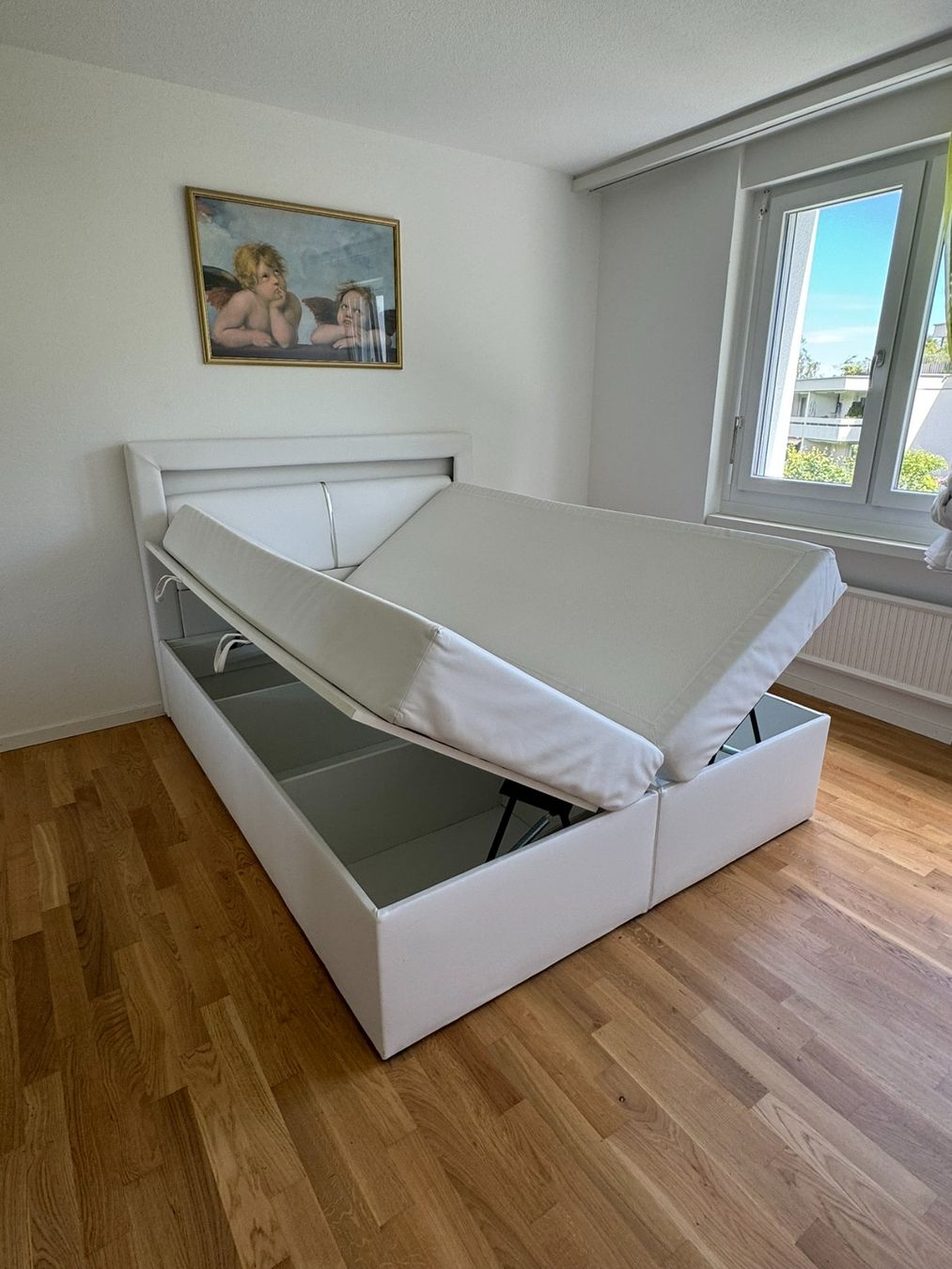 Letti: Boxspringbett in Lederoptik weiss mit Bettkasten – Usato da Adliswil venduto da theoriginalkeks 3