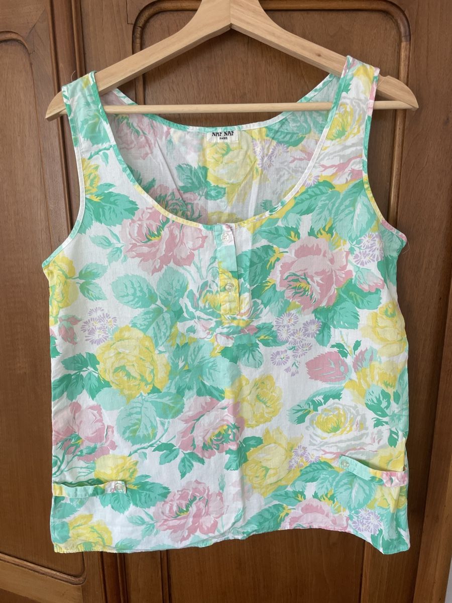 Camicette: Naf Naf Paris Vintage Bluse mit Blumenmuster, Grösse M – Usato da Zürich venduto da ElaLeonEla