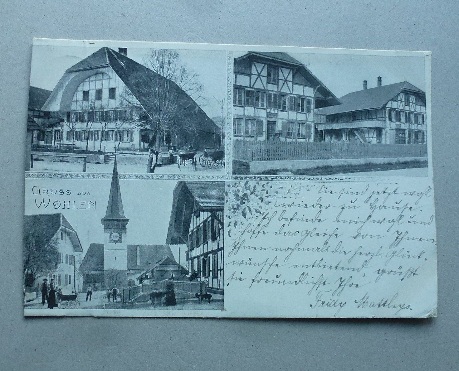 Ansichtskarten: Ansichtskarte aus Wohlen BE, 1908 – Gebraucht aus Walkringen von Casablanca777