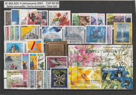 CH Briefmarken Lot Jahresserie 2001  gestempelt
