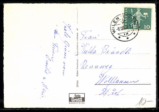 Cartoline postali: Wilen-Herisau /App., Ortsansicht mit Bah – Usato da Berlin venduto da bartko-reher 1