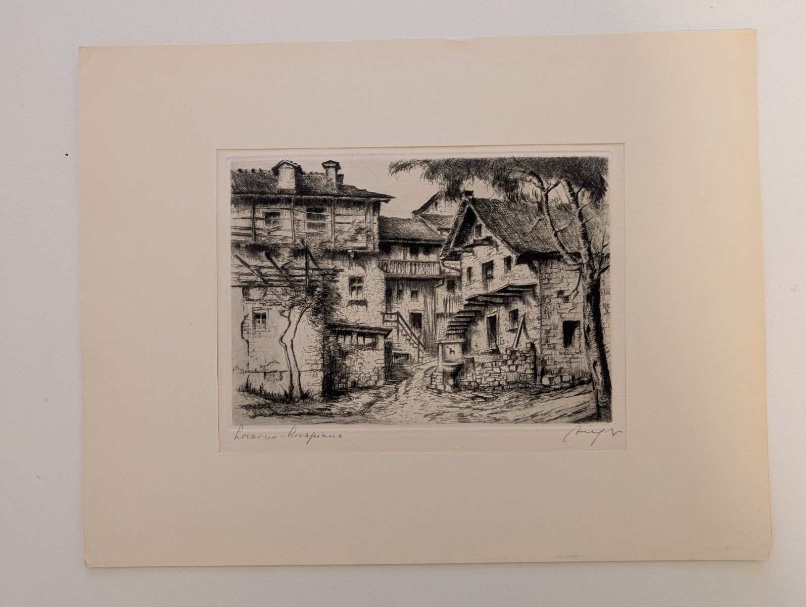 Poster & Bilder: Radierung Dorfbild handsigniert – Gebraucht aus Walzenhausen von Patrik23