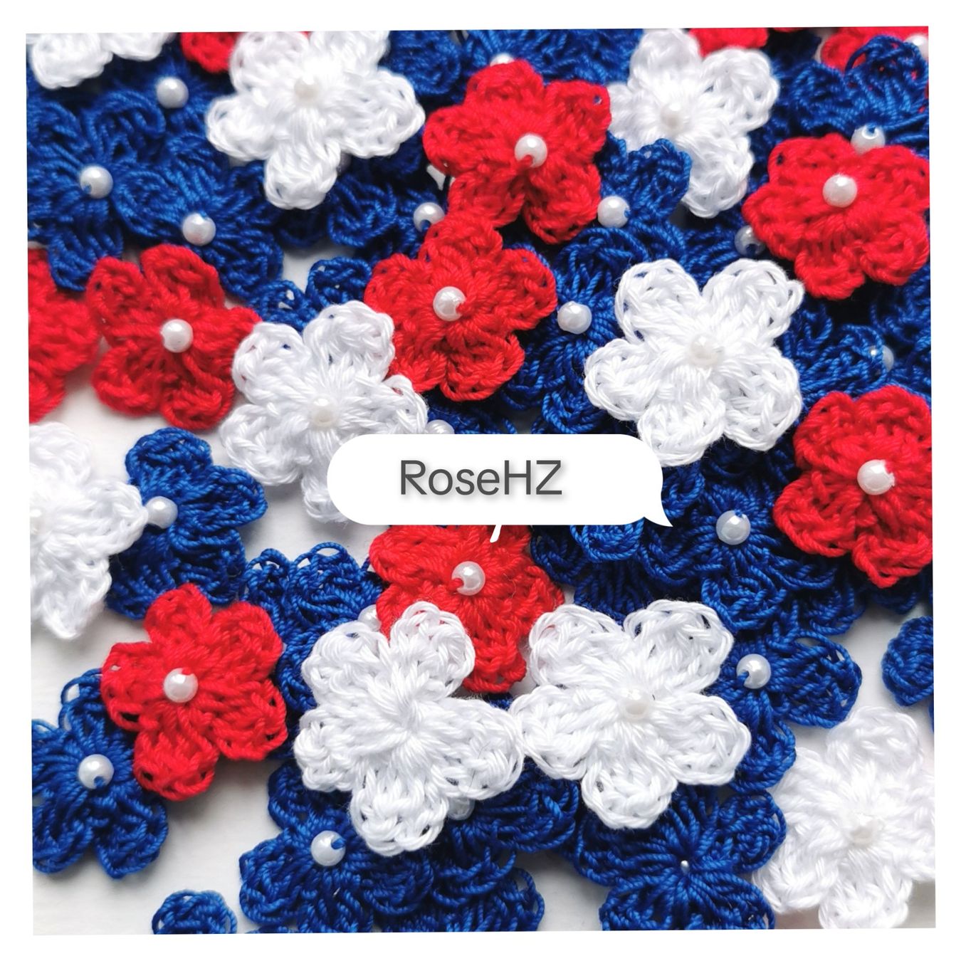 Patches: Gehäkelte Blumen 10.Stück Baumwolle – Neu (gemäss Beschreibung) aus Schaffhausen von RoseHaekelzauber