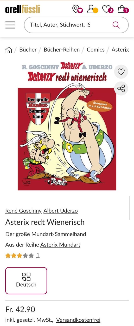 Fumetti: Buch Asterix redt wienerisch – Usato da Root venduto da Tanja.st 3