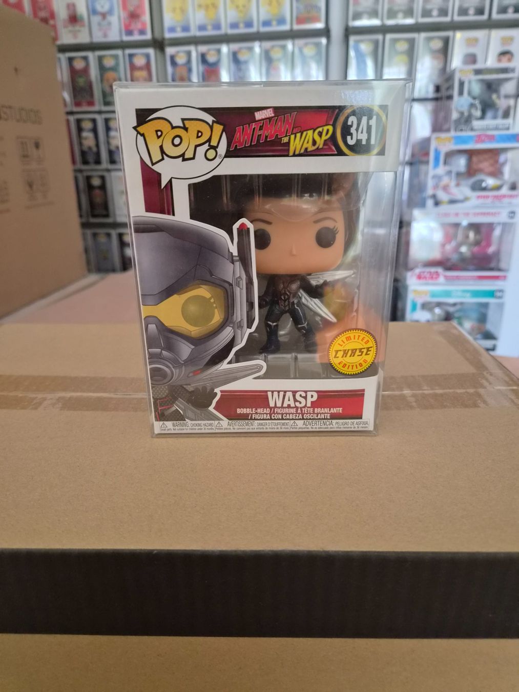 Funko Statuette: Funko Pop! Marvel Wasp Chase #341 mit Protector – Nuovo e nell'imballaggio originale da Sisseln AG venduto da schenk-figuren
