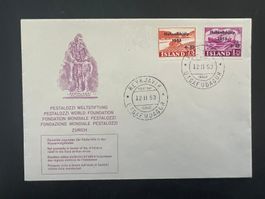 Brief 1953 Reykjavik Pestalozzistiftung Sonderstemp  (G438)