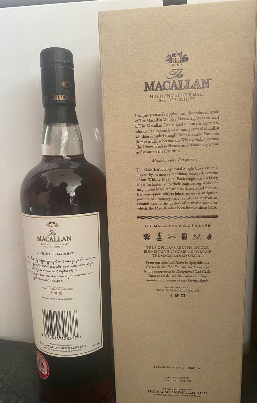 Macallan Bevande alcoliche: Macallan Exceptional Single Cask 2018 ESH-14369/11 51.3% – Nuovo e nell'imballaggio originale da Wettswil venduto da sch_mhr2 2