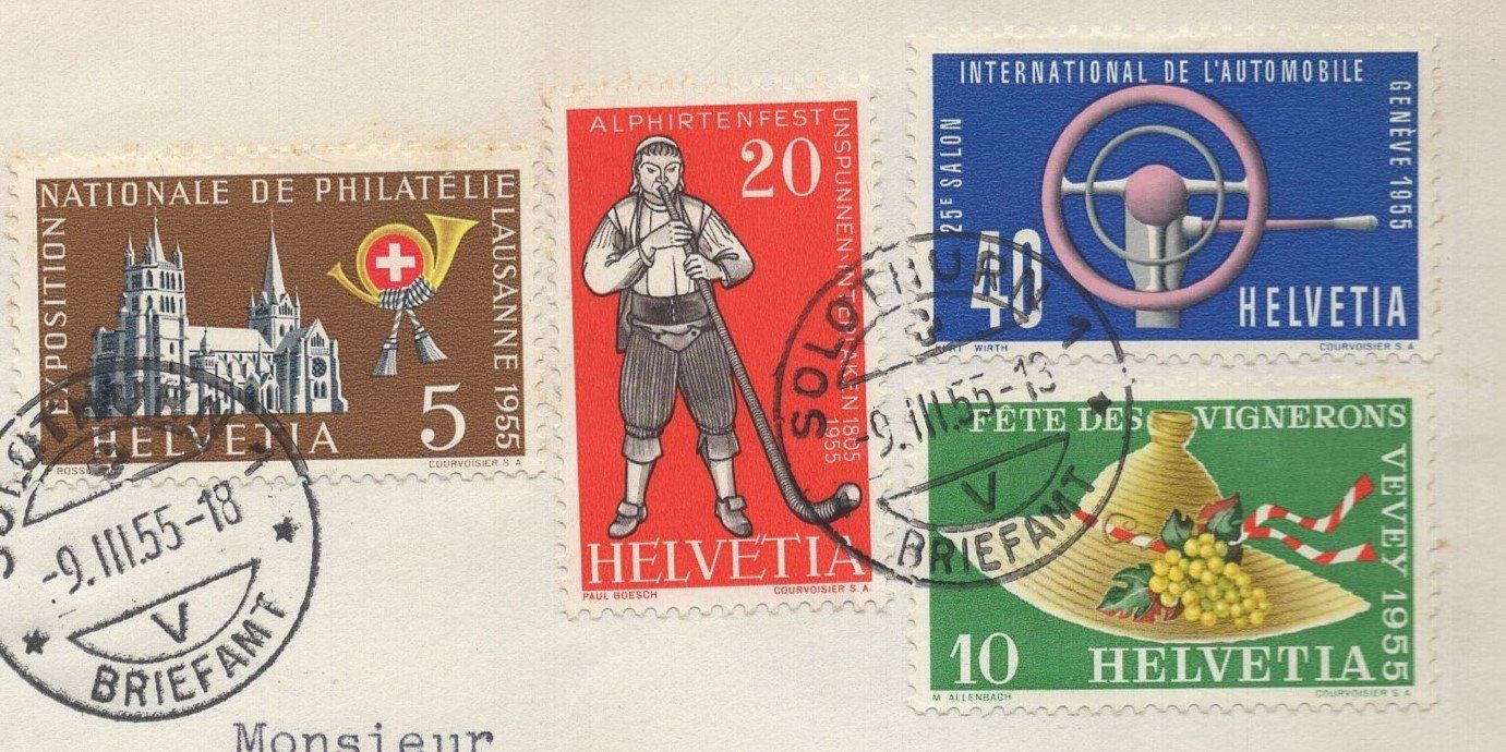 Tutti i francobolli: Solothurn, 9.III.55  Exprès – Usato da Aarau venduto da kufi44 1
