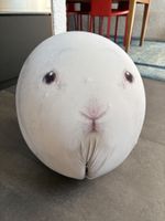 🐰 Pouf lapin décoratif en forme d’œuf