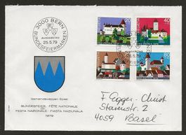 1978  Brief, Ersttag Pro Patria, v Bern n Basel