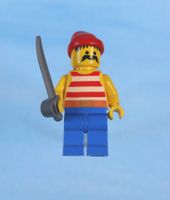 LEGO Minifigur Pirate Red / White Stripes Shirt