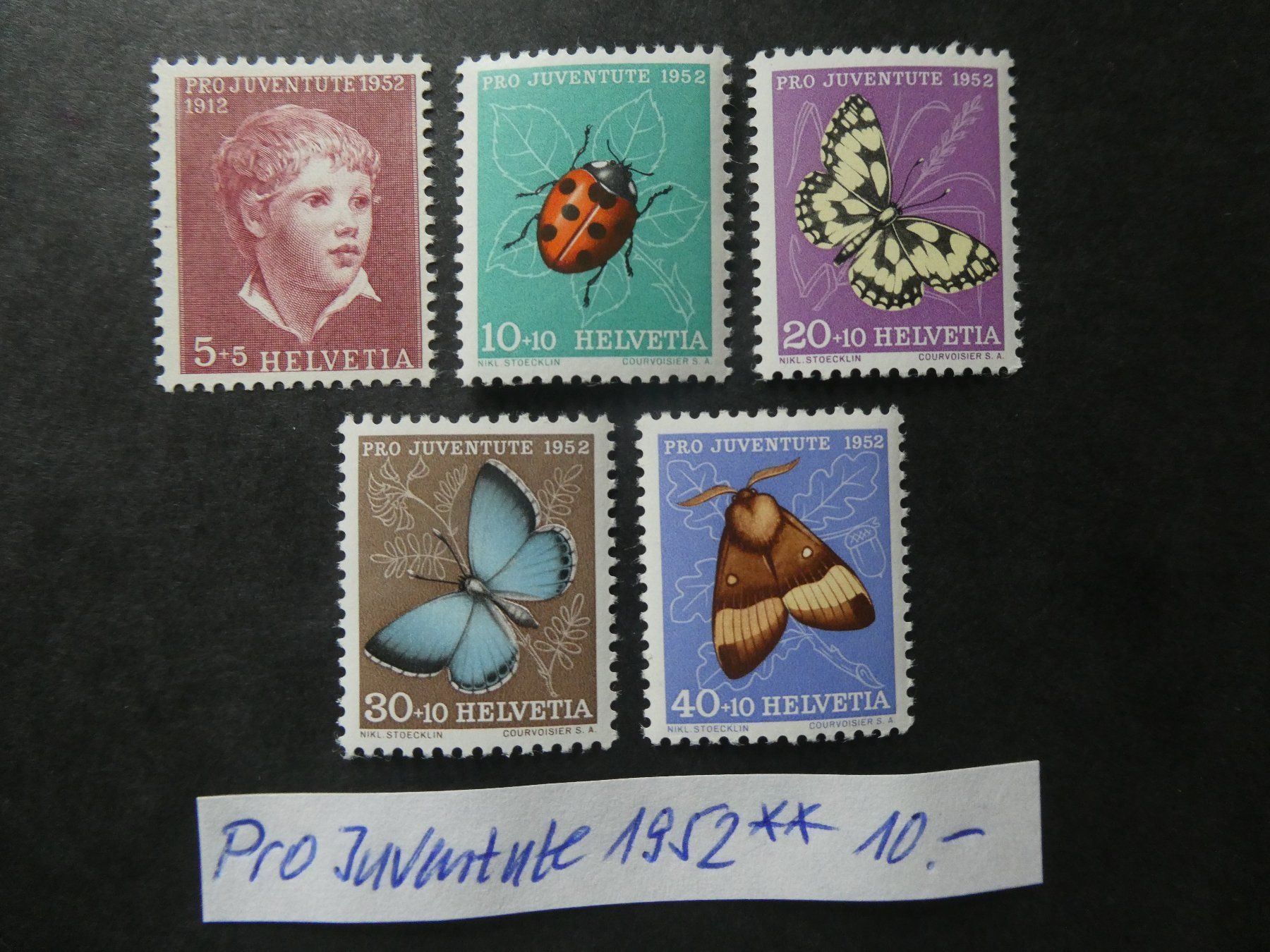 Alle Briefmarken: Pro Juventute 1952 postfrisch – Gebraucht aus Lausen von Herbamare01