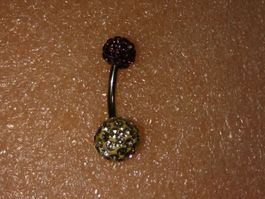 bauchnabel piercing,,,,mit echt kristall,,,weiss und lela