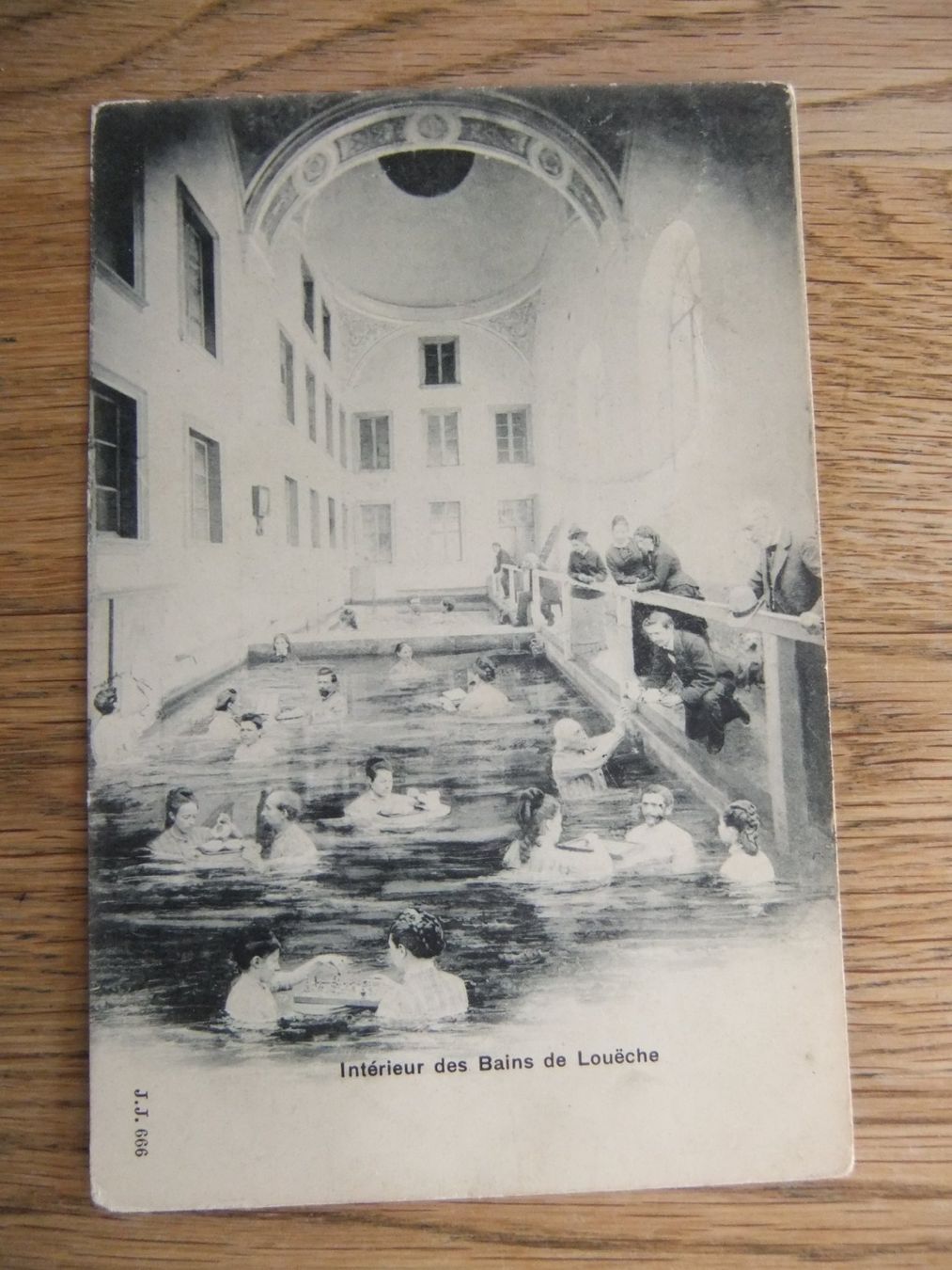 Cartoline postali: Leukerbad im Innern der Bäder 8.7.1902 – Usato da St. Niklaus VS venduto da wunschlos54