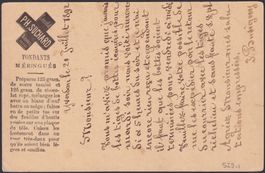 1892, Saubere 5c- SUCHARD-KARTE mit Zurdruck von YVERDON !