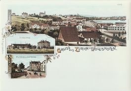 Gruss aus Zürich-Wollishofen - (AK Lithoansicht im Form. A4)