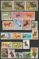 Lot de timbres thématique chevaux état occasion