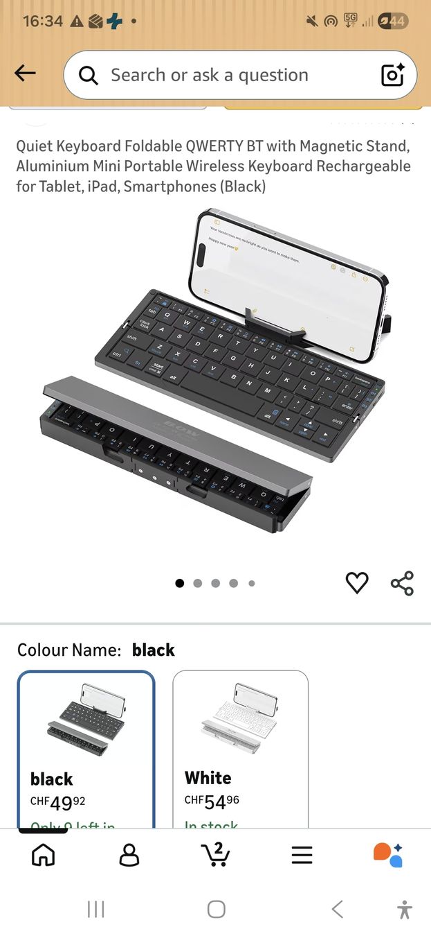 Tastiere: Foldable Bluetooth Keyboard - Portable & Rechargeable! – Nuovo e nell'imballaggio originale da Basel venduto da Jaby999 3