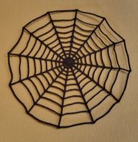 Halloween Spinnnetz schwarz, gestickt, ca. 15x15cm