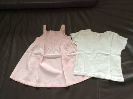Träger-Kleid&T-Shirt gr.80
