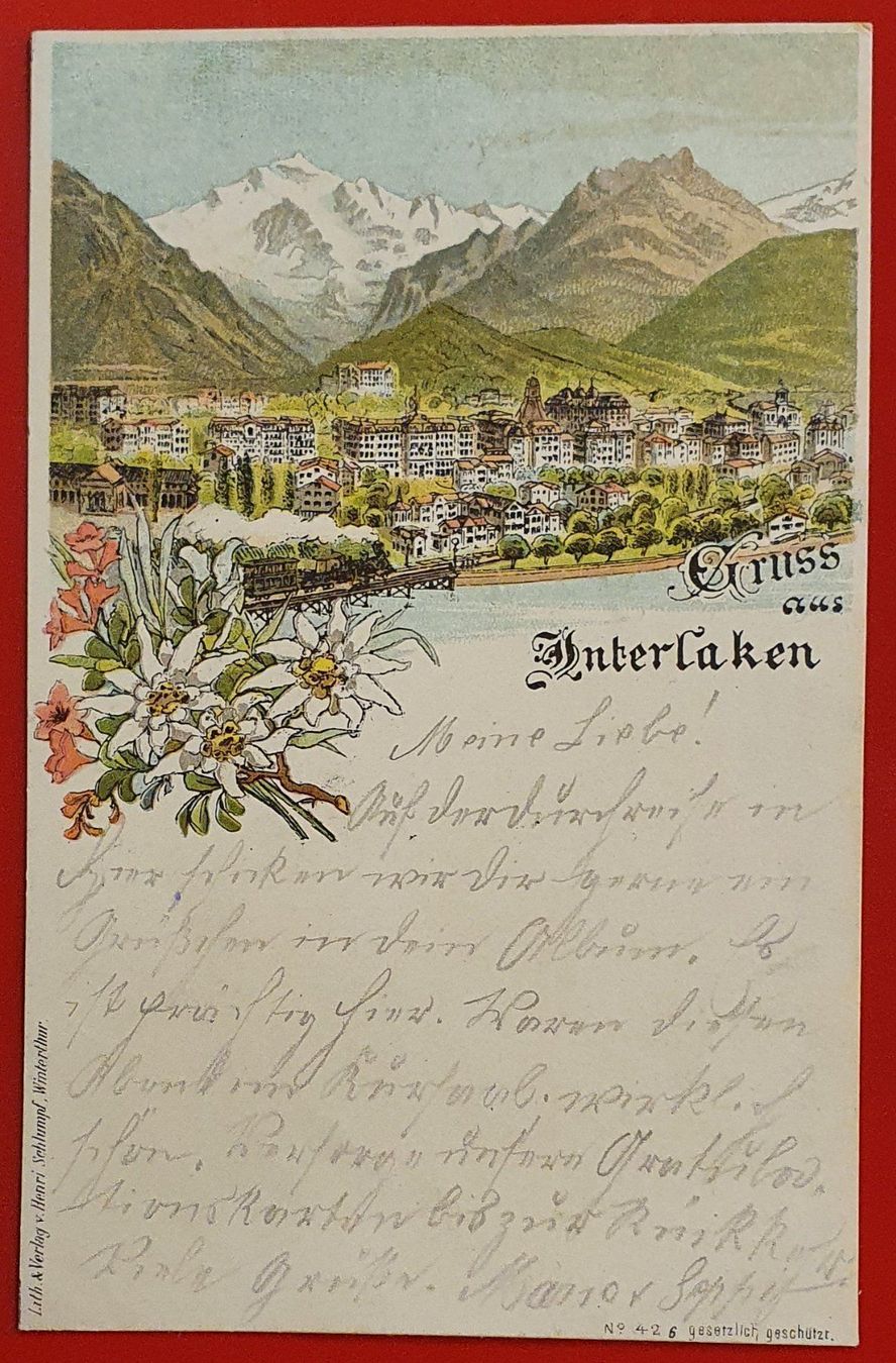 Cartoline postali: Gruss aus Interlaken 1898 – Usato da Kreuzlingen venduto da Rschweiz1