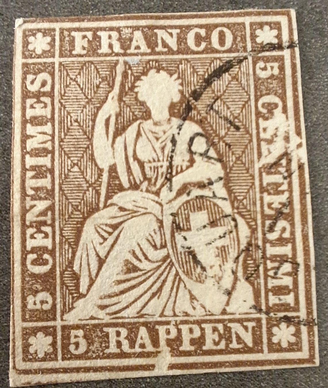 Tutti i francobolli: Strubel 22G mängel Kat. 40.- – Usato da Balgach venduto da SIMEON27