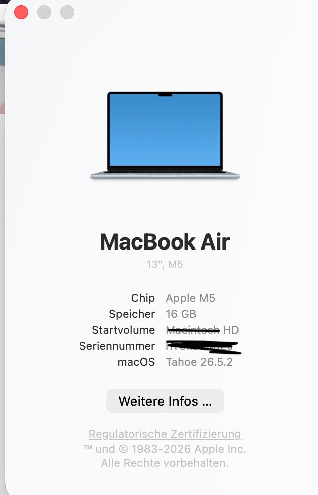Apple Notebook: Neuwertiges MacBook Air M5 himmelblau – Usato da Vättis venduto da jaeger_74 1