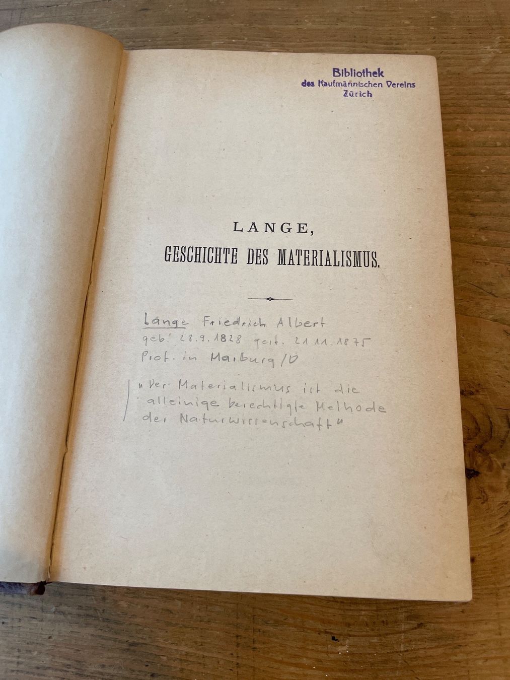 Libri: Geschichte des Materialismus Friedrich Albert Lange 1875 – Usato da Winterthur venduto da cheerio97 3