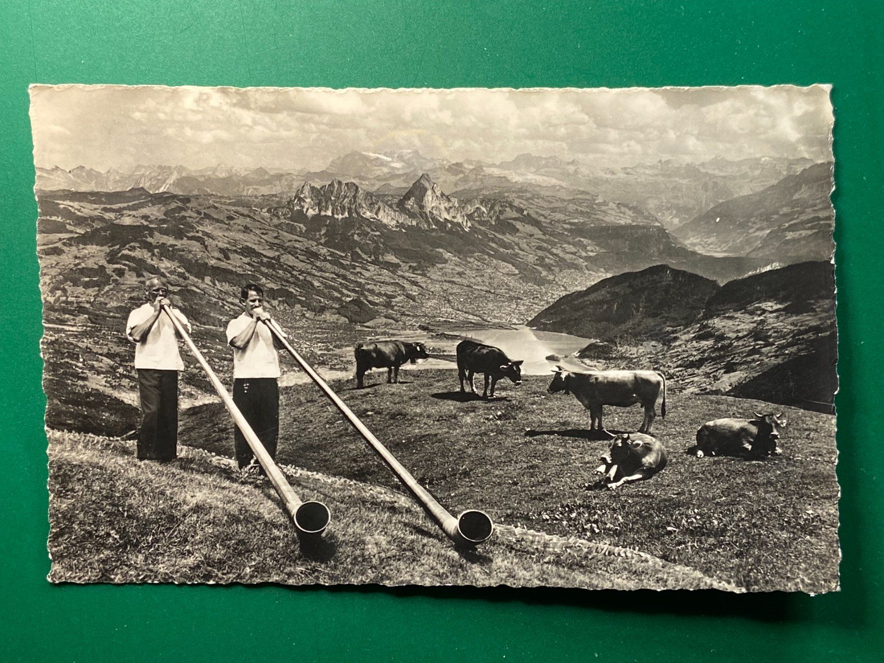 Ansichtskarten: Alphornbläser auf Rigi-Kulm – Gebraucht aus Steg VS von danwer74