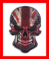 3D Aluminium Totenkopf Sticker England Aufkleber Badge Patch