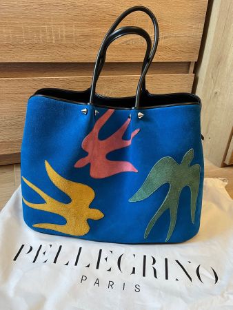 Pelligrino Paris Lana Bag, blue suede