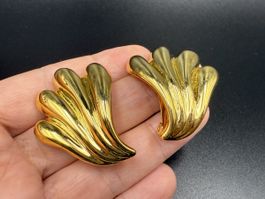 Vintage-Ohrringe Cabouchon Paris goldfarben