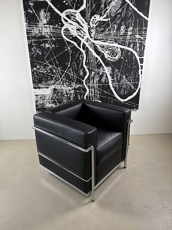 Poltrone: Designer Sessel LC2 Stil- Echtleder Schwarz – Nuovo (secondo la descrizione) da Münchenstein venduto da AndreHaus