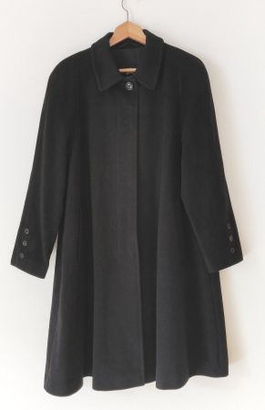 BURBERRY Wool-Cashmere-Mantel Gehrock Kaschmir schwarz Gr.40