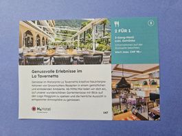 LA TAVERNETTA  RESTAURANT  LOCARNO  GUTSCHEIN  2 FÜR 1