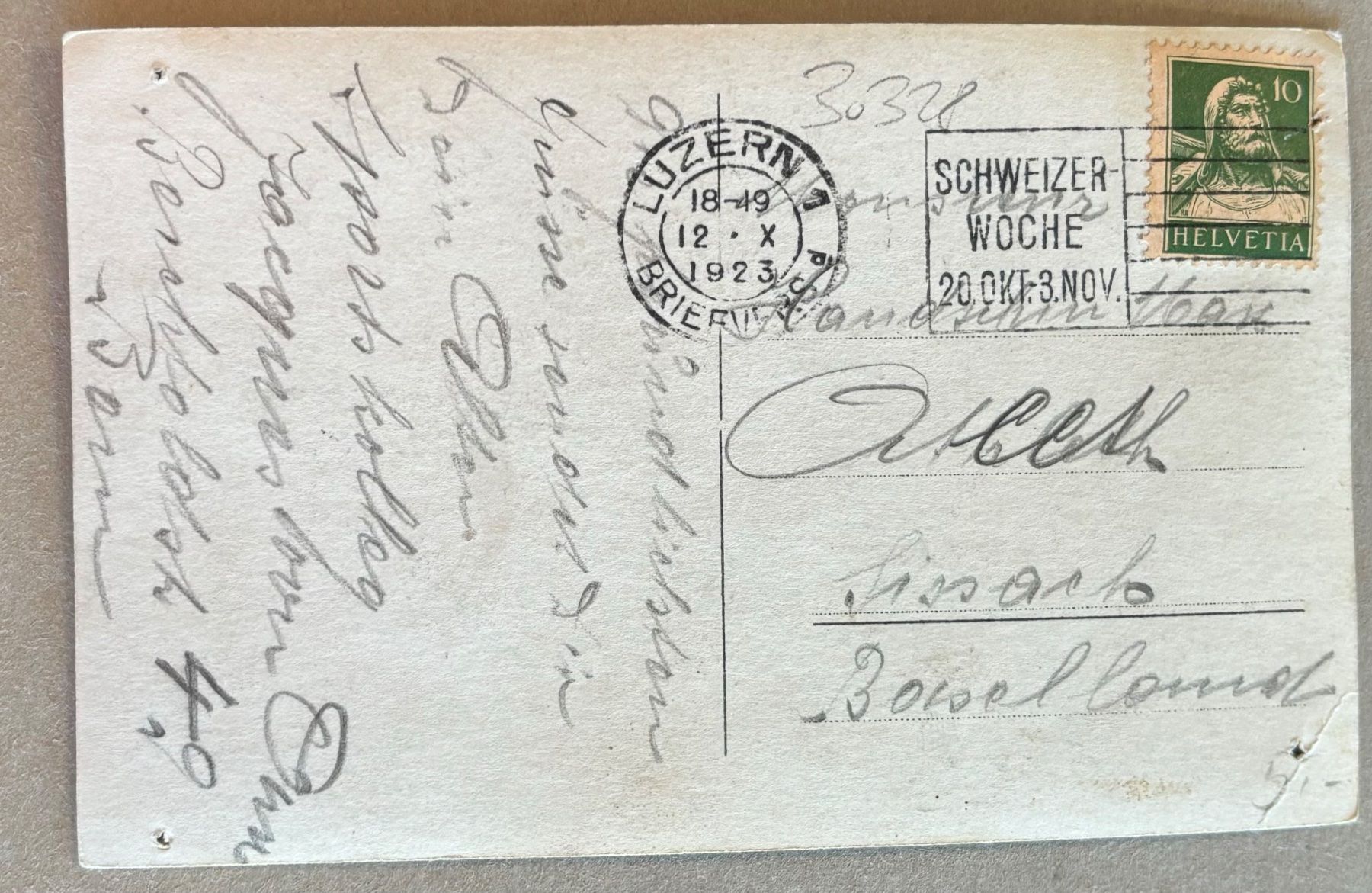 Cartoline postali: Fotokarte, Bern, Berner Gewichtheber, 1923 – Usato da Frauenfeld venduto da Merk52 1